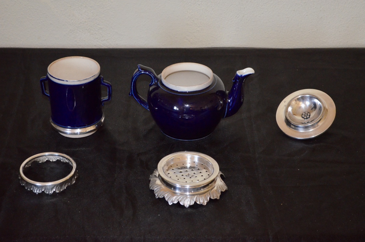 Solid Silver And Porcelain Teapot By Saglier 19th Century-photo-2