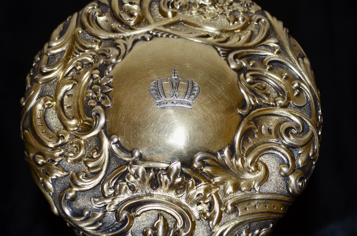Grand pot en cristal et vermeil 19eme siècle -photo-4