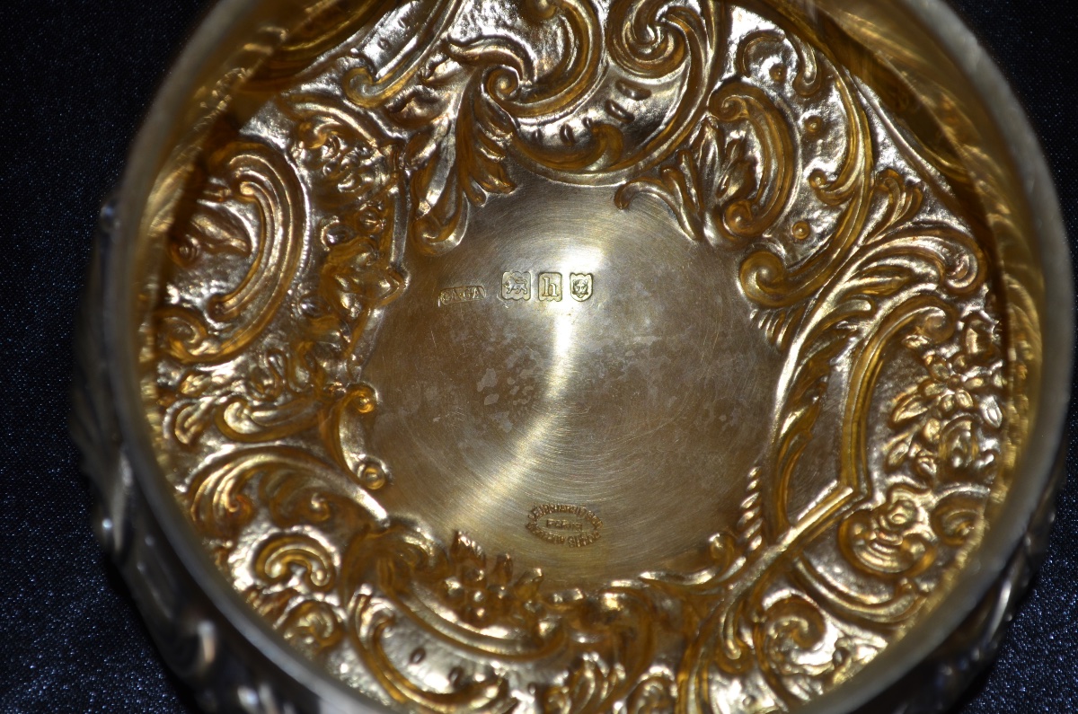 Grand pot en cristal et vermeil 19eme siècle -photo-4