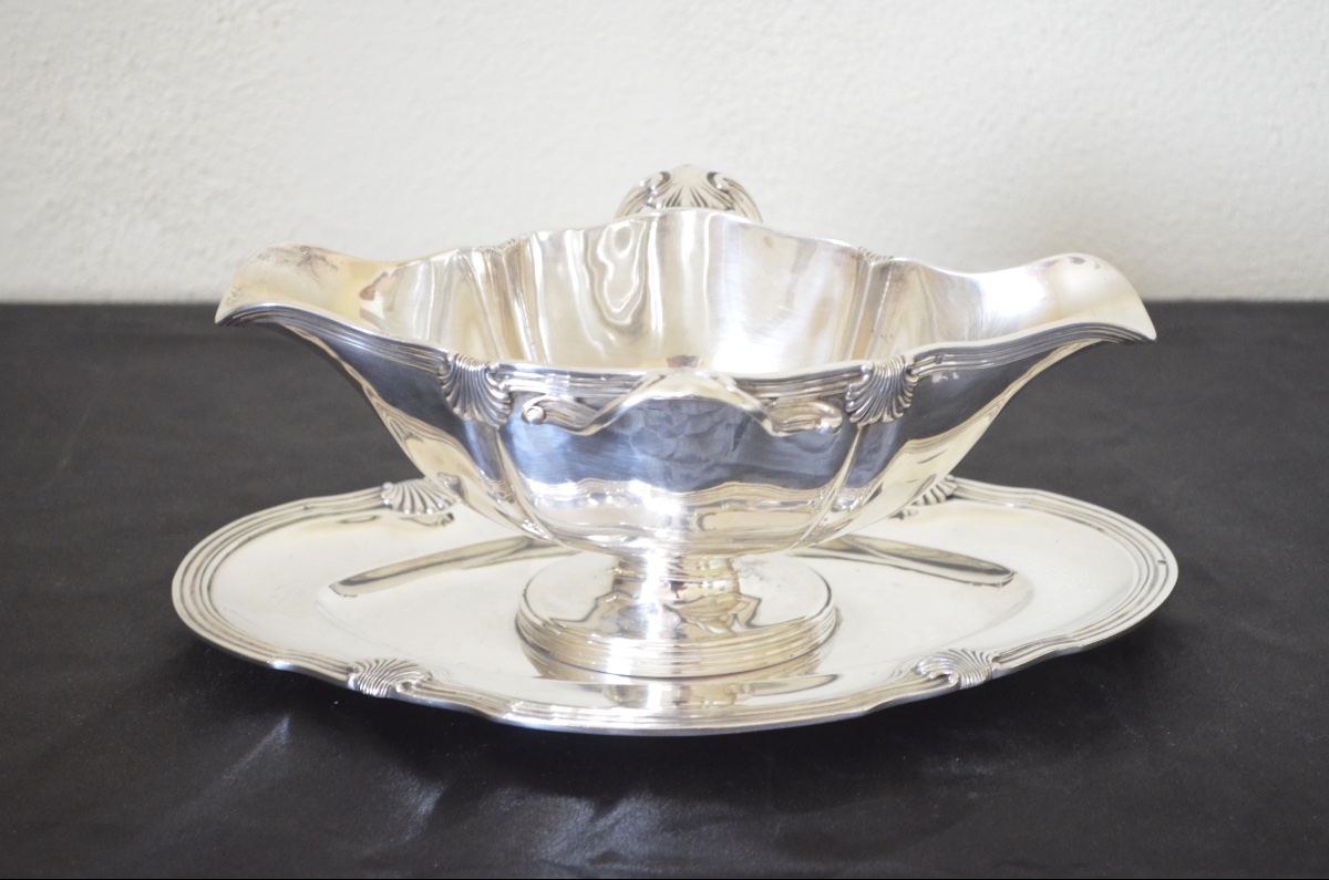 Saucière en argent massif 19eme siècle -photo-1