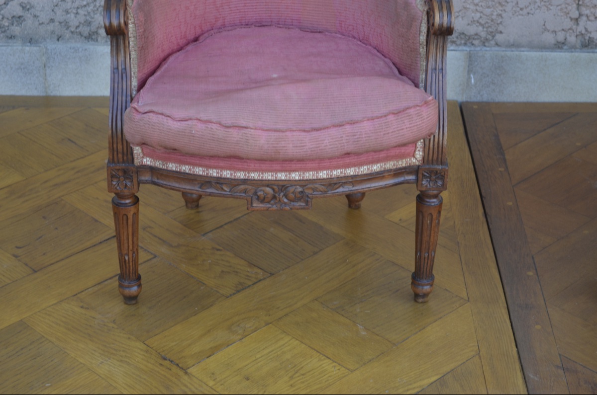 Paire de bergères d’enfant de style Louis XVI époque début 19eme siècle -photo-3