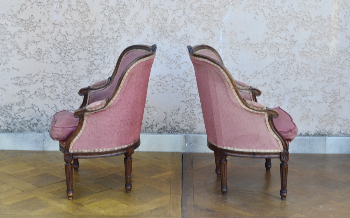 Paire de bergères d’enfant de style Louis XVI époque début 19eme siècle -photo-4