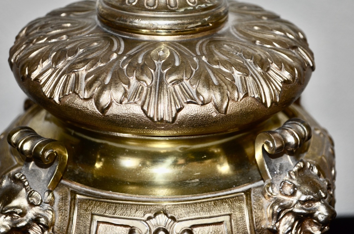 Napoleon III-style Potpourri Dish In Gilded Bronze And Marble -photo-4