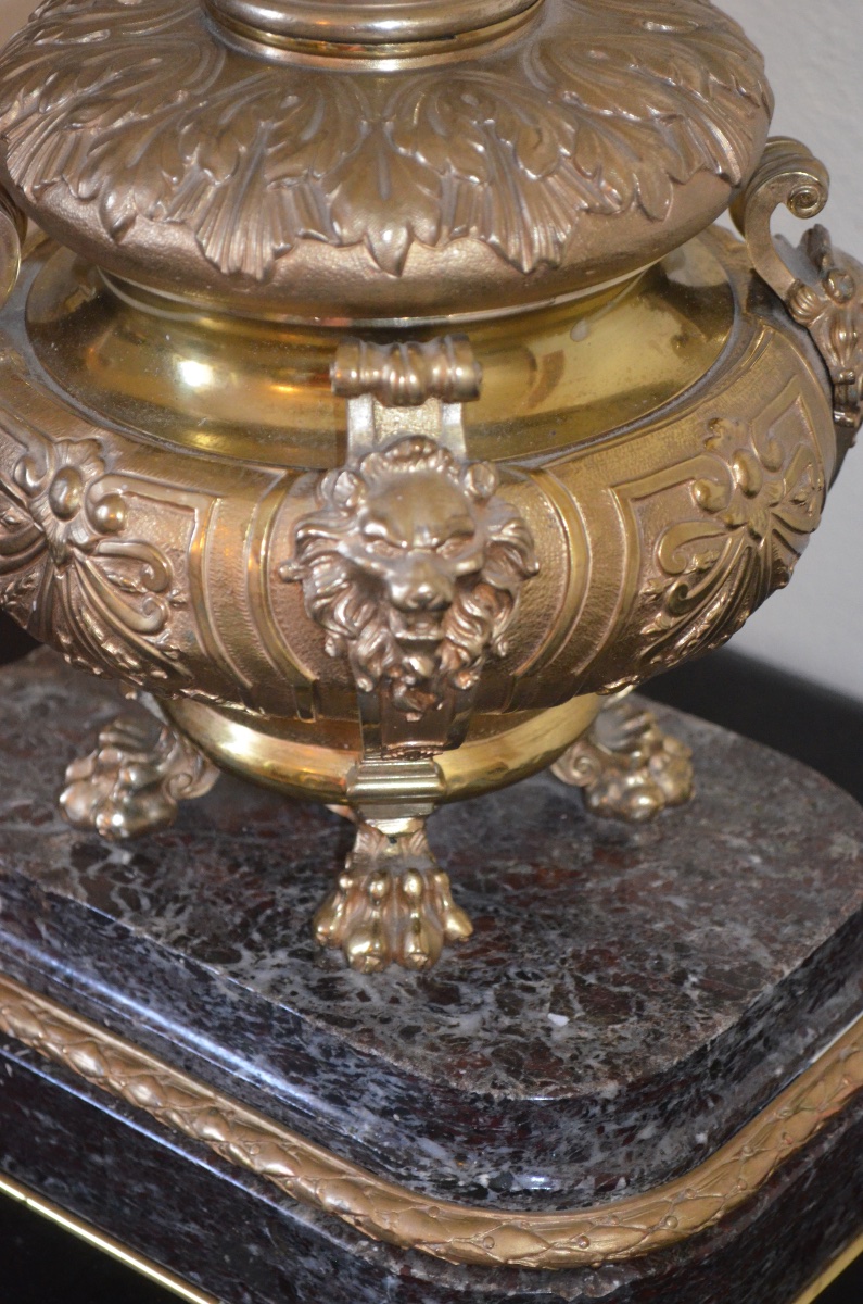 Napoleon III-style Potpourri Dish In Gilded Bronze And Marble -photo-5