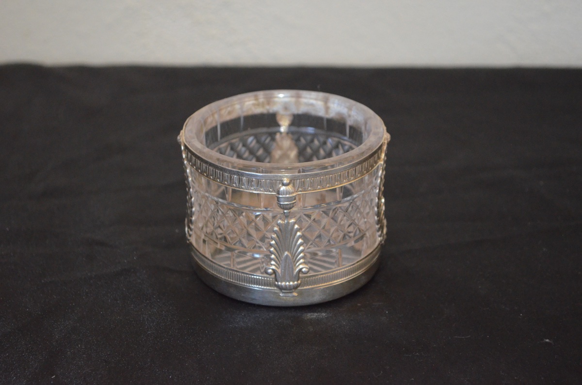 19th-century Empire-style Baccarat Crystal And Solid Silver Vase -photo-3