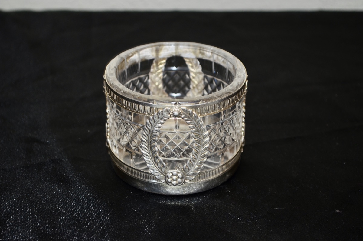 19th-century Empire-style Baccarat Crystal And Solid Silver Vase -photo-1