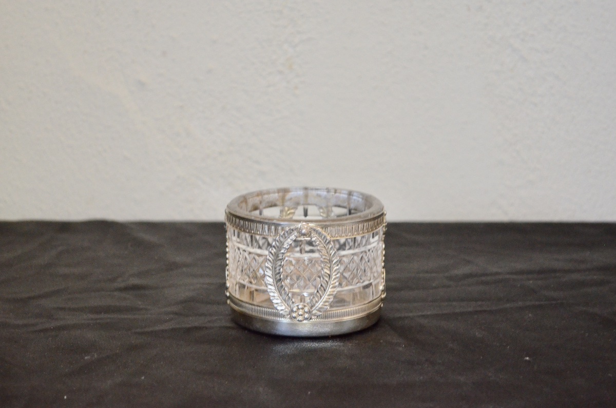 19th-century Empire-style Baccarat Crystal And Solid Silver Vase 