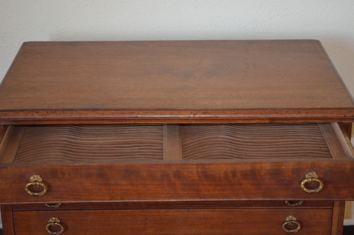 Display Cabinet For A Puiforcat Cutlery Set, Made Of Walnut, Late 19th Century -photo-2