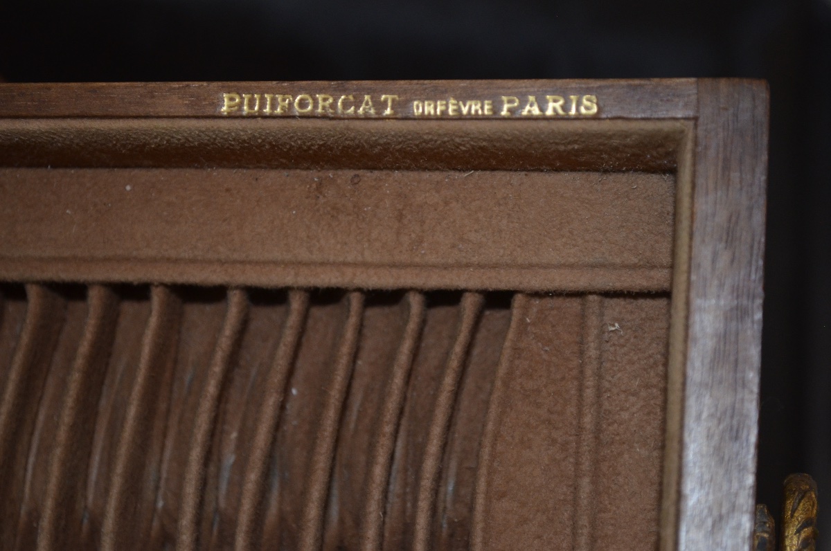 Display Cabinet For A Puiforcat Cutlery Set, Made Of Walnut, Late 19th Century -photo-3