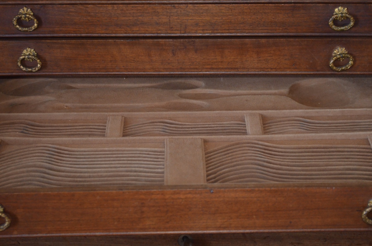 Display Cabinet For A Puiforcat Cutlery Set, Made Of Walnut, Late 19th Century -photo-5
