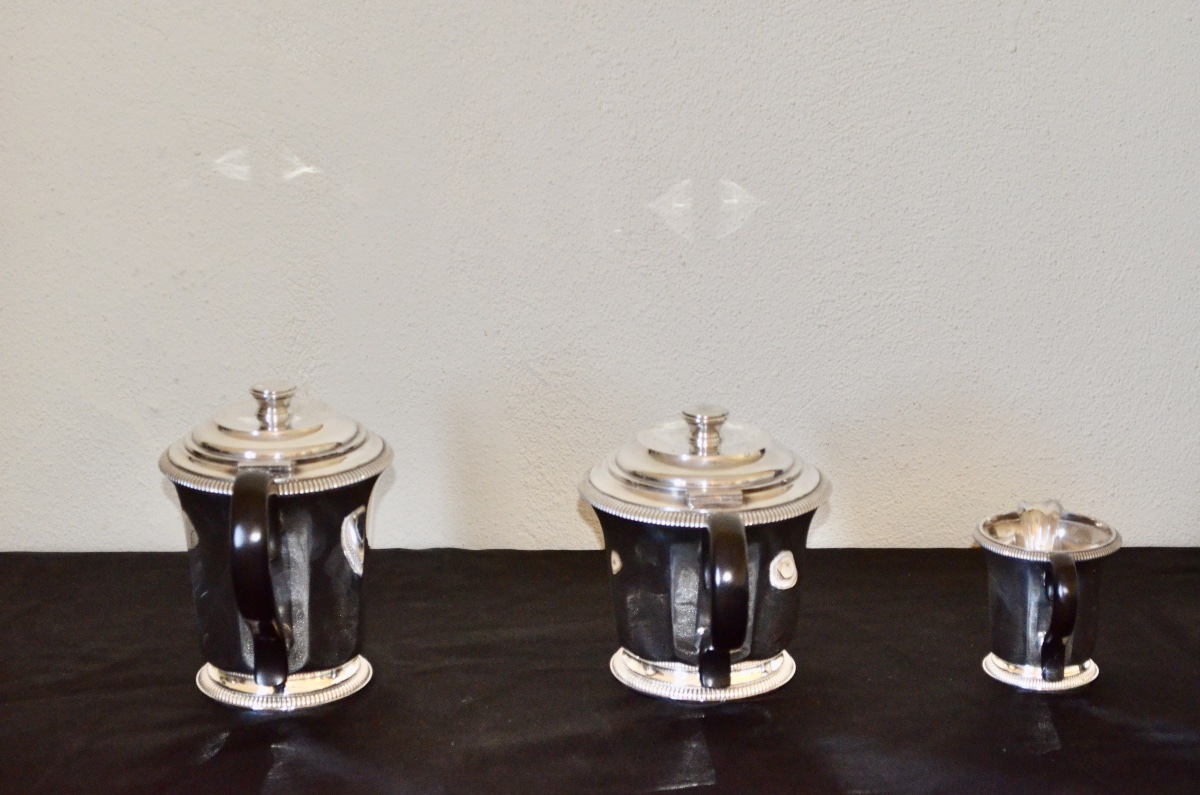 Christofle Art Deco Solid Silver Tea/coffee Set-photo-1