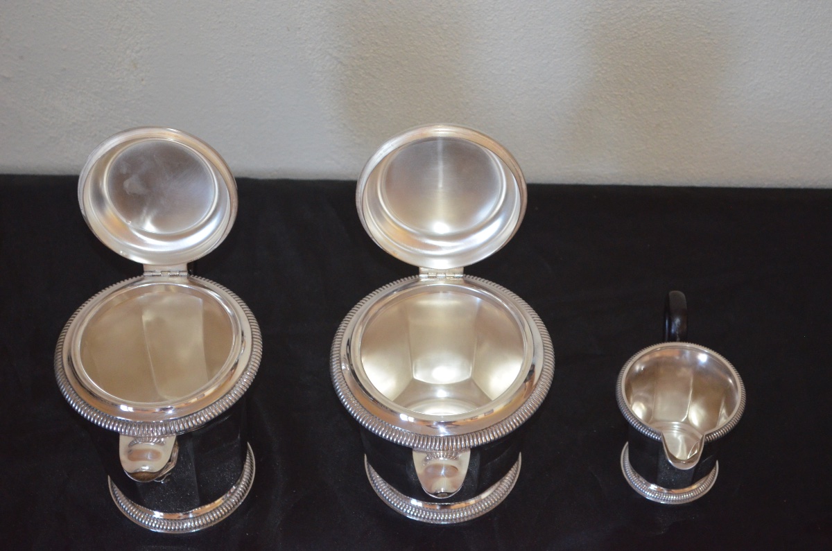 Christofle Art Deco Solid Silver Tea/coffee Set-photo-2