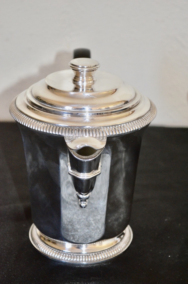 Christofle Art Deco Solid Silver Tea/coffee Set-photo-5