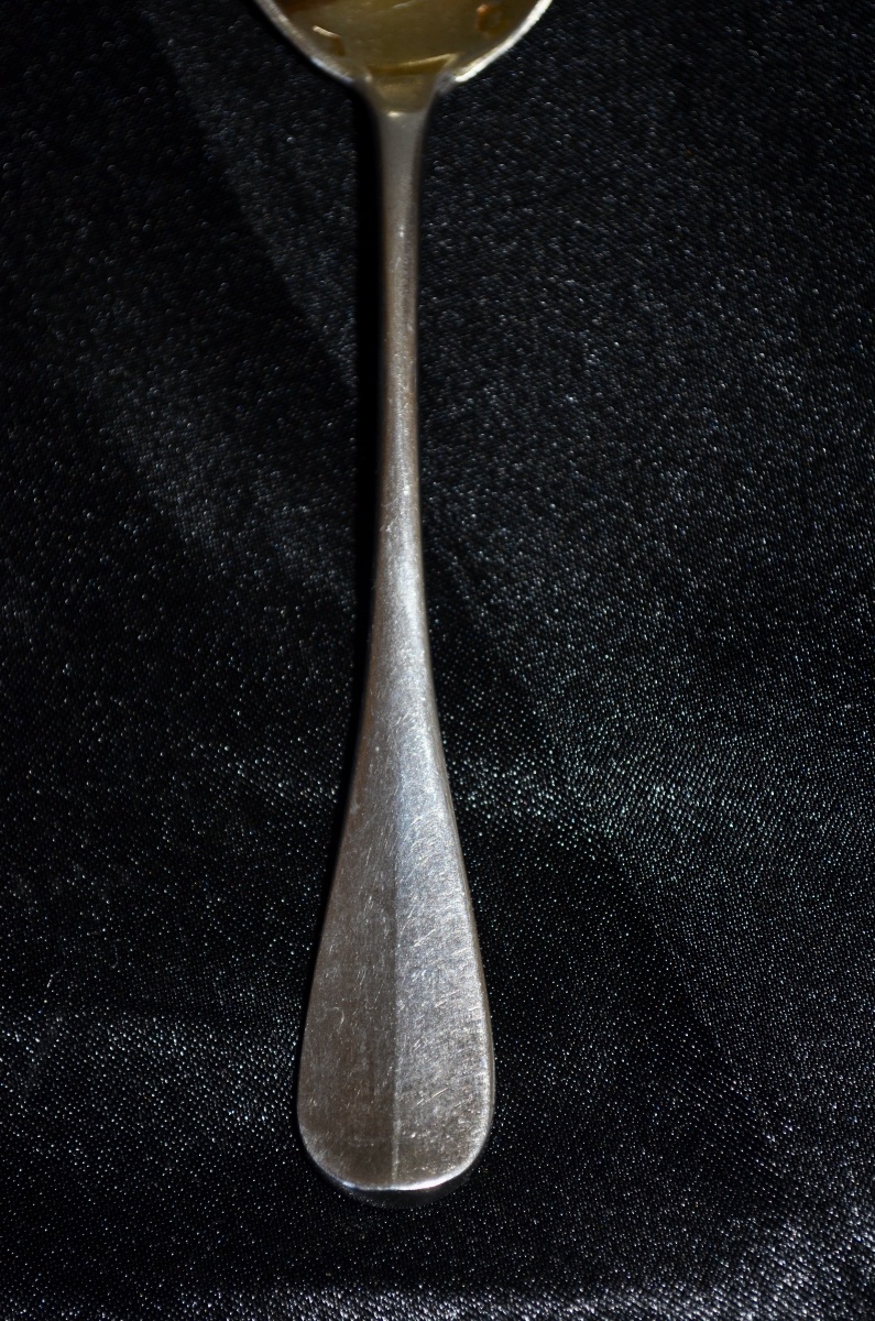 Suite de 12 cuillères à glace en argent massif fin 19eme siècle -photo-4