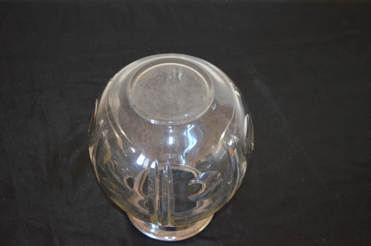 Large vase en cristal de baccarat et argent massif début 20eme siècle -photo-3