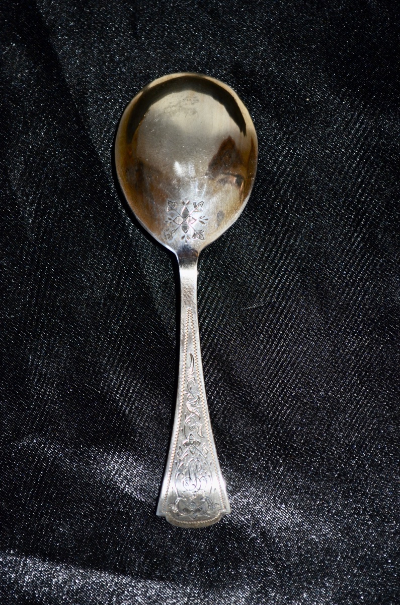 Suite de 11 cuillères à thé et sa pelle en argent massif art nouveau -photo-3