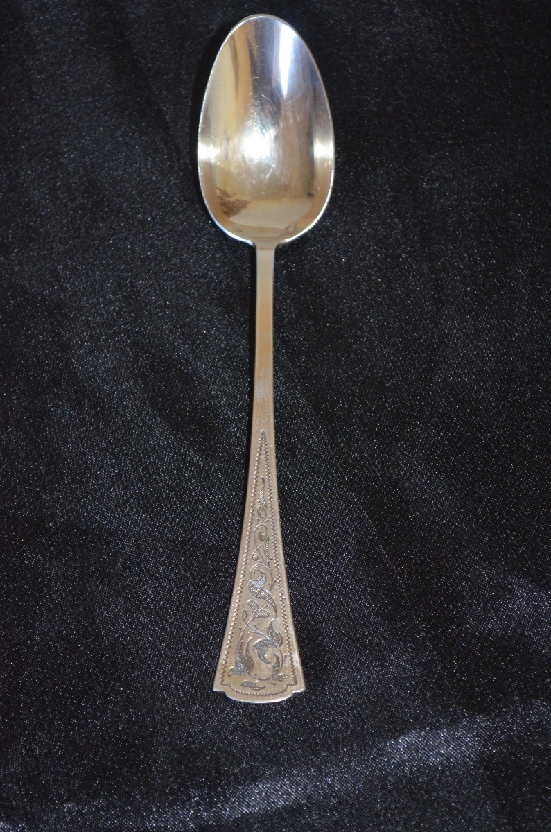 Suite de 11 cuillères à thé et sa pelle en argent massif art nouveau -photo-1