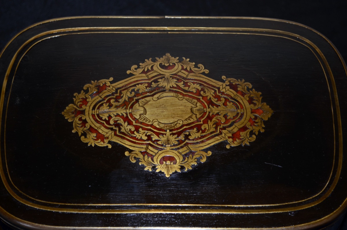 Coffret à bijoux  en marqueterie boule époque Napoléon III -photo-3