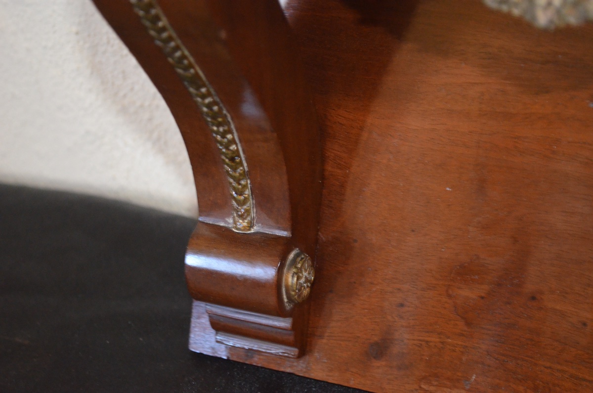 19th-century Mahogany And Gilded Bronze Wall Console -photo-2