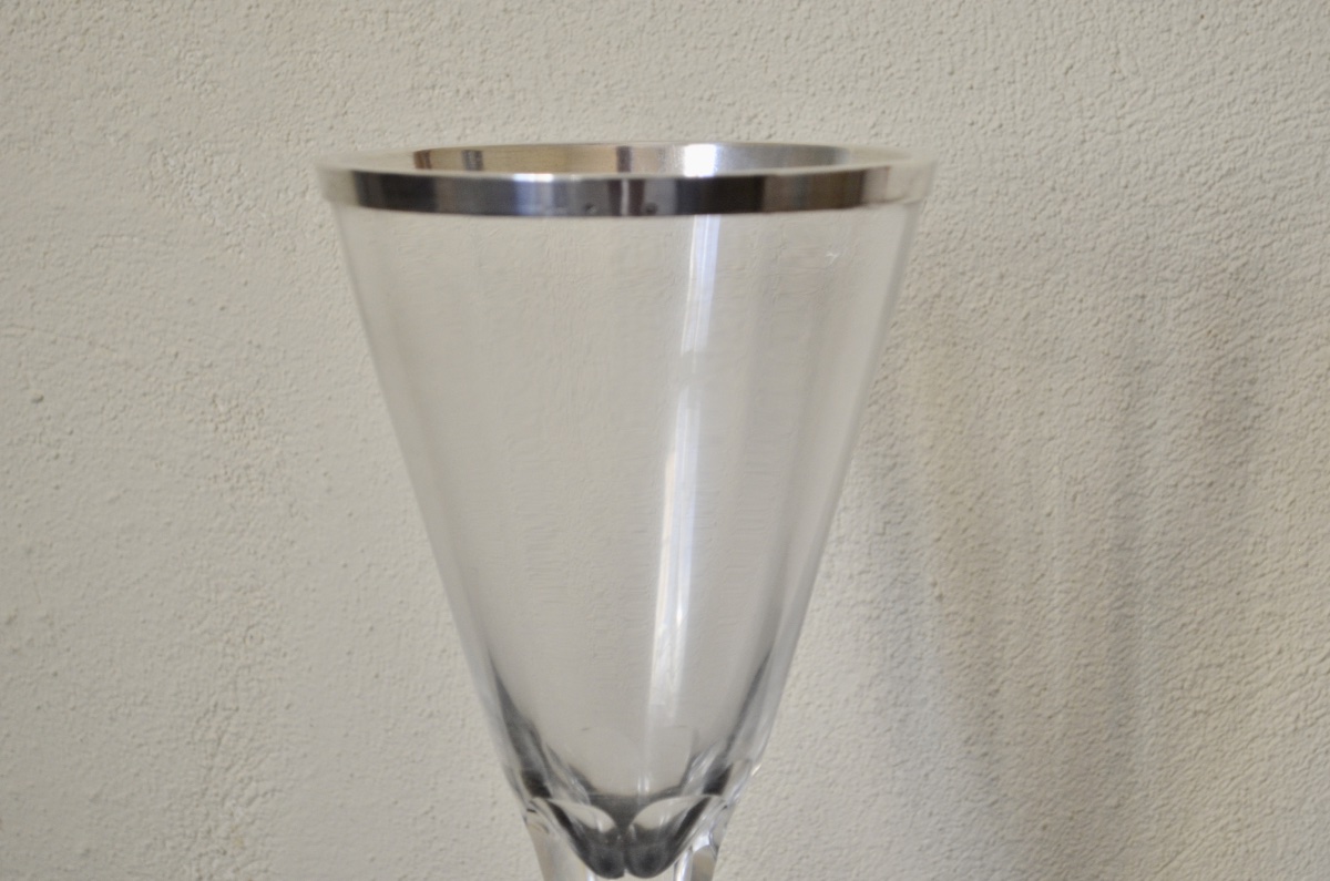 Grand verre en cristal de baccarat et argent massif par Gustave Keller -photo-2