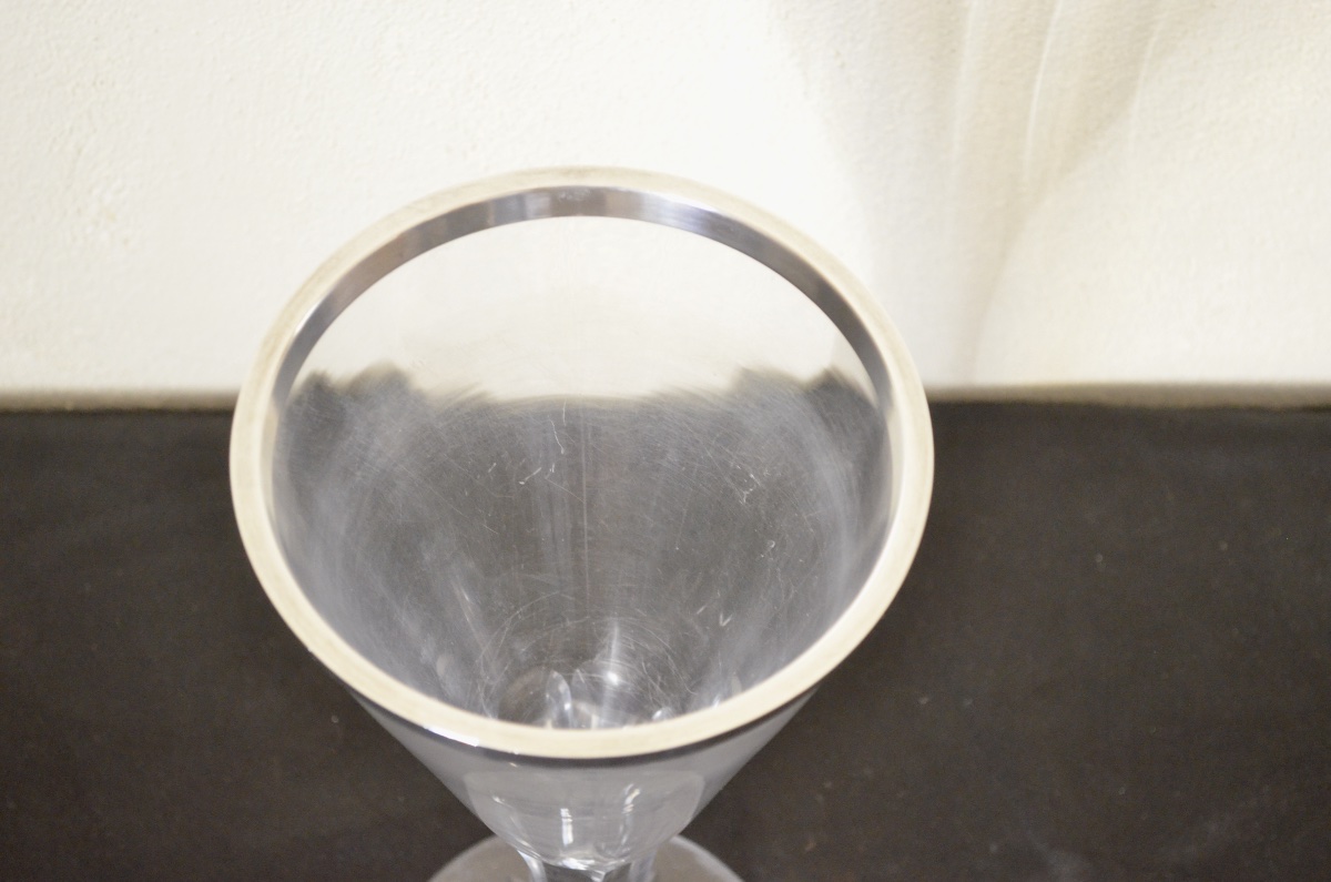 Grand verre en cristal de baccarat et argent massif par Gustave Keller -photo-2