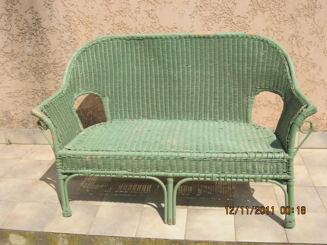 Ancienne Banquette En Rotin