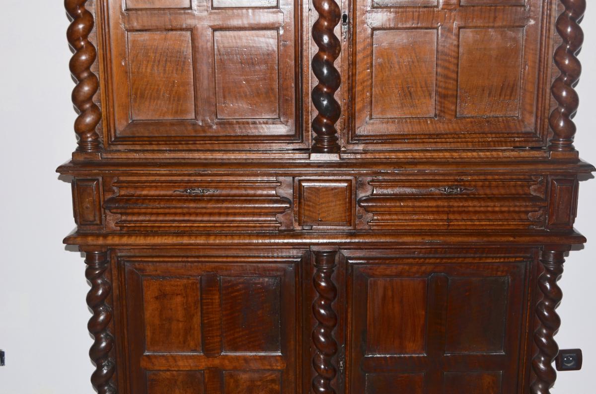 Buffet 2 Corps In Walnut Of The 17th Century-photo-4