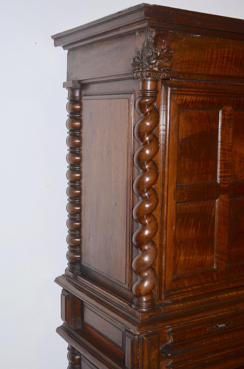 Buffet 2 Corps In Walnut Of The 17th Century-photo-5