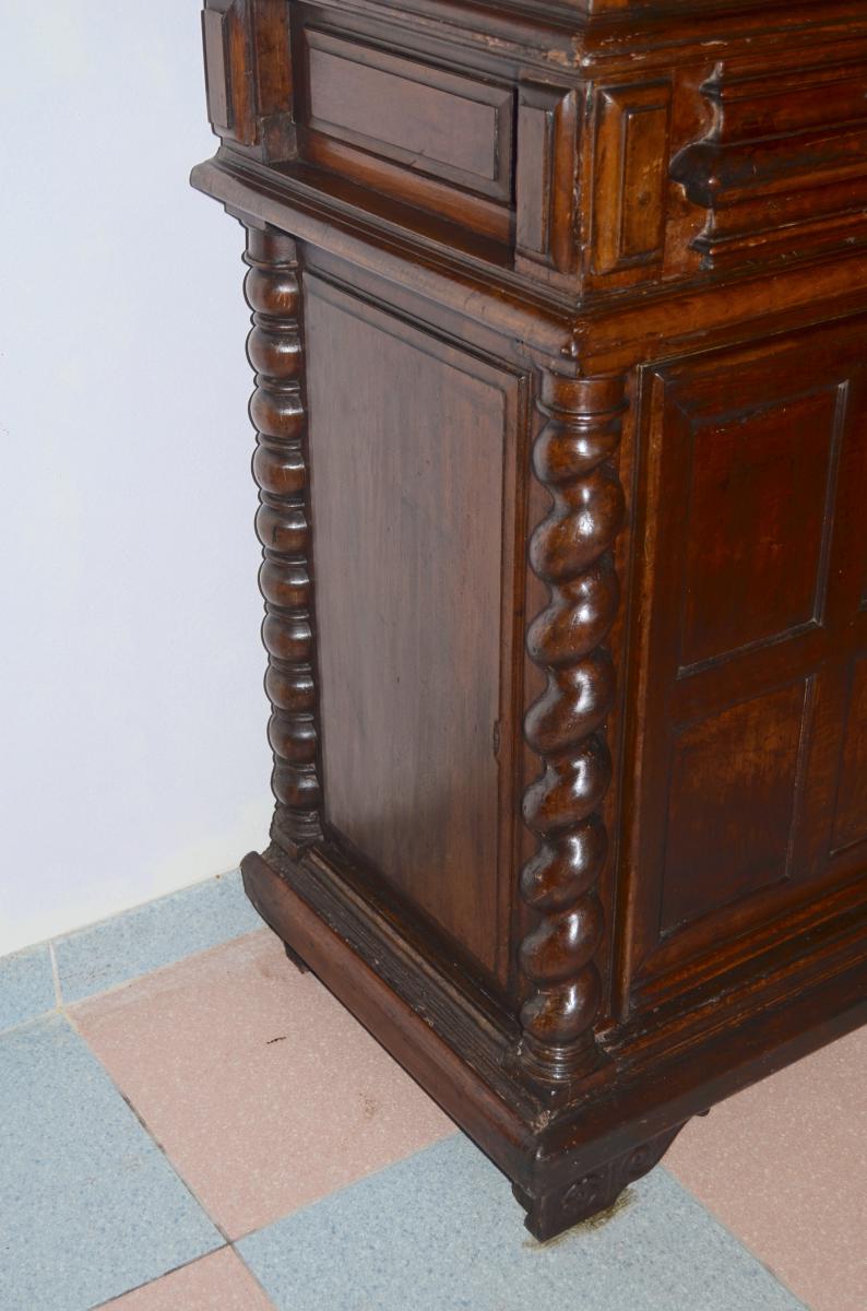 Buffet 2 Corps In Walnut Of The 17th Century-photo-6