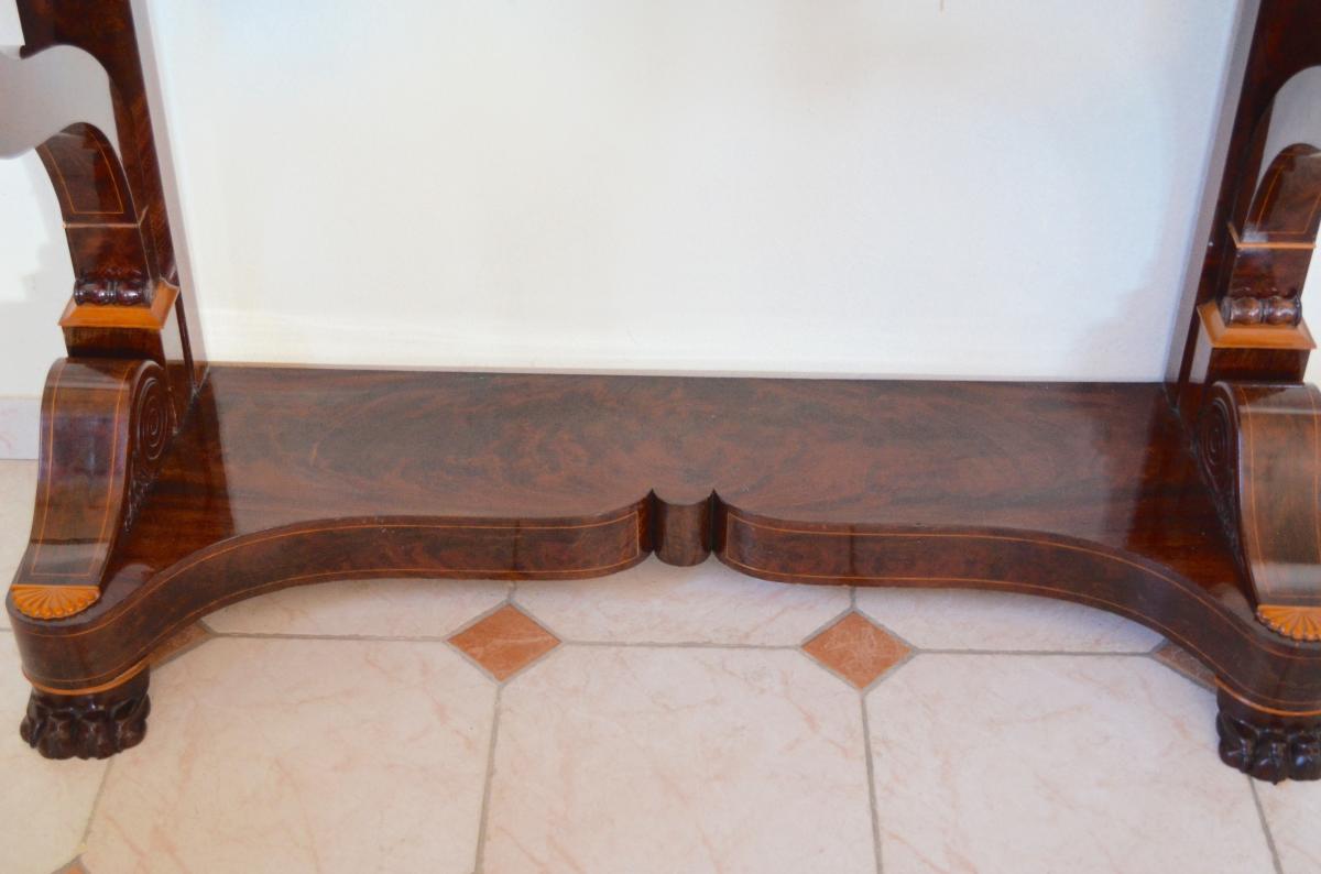 Mahogany Console Charles X Period-photo-3
