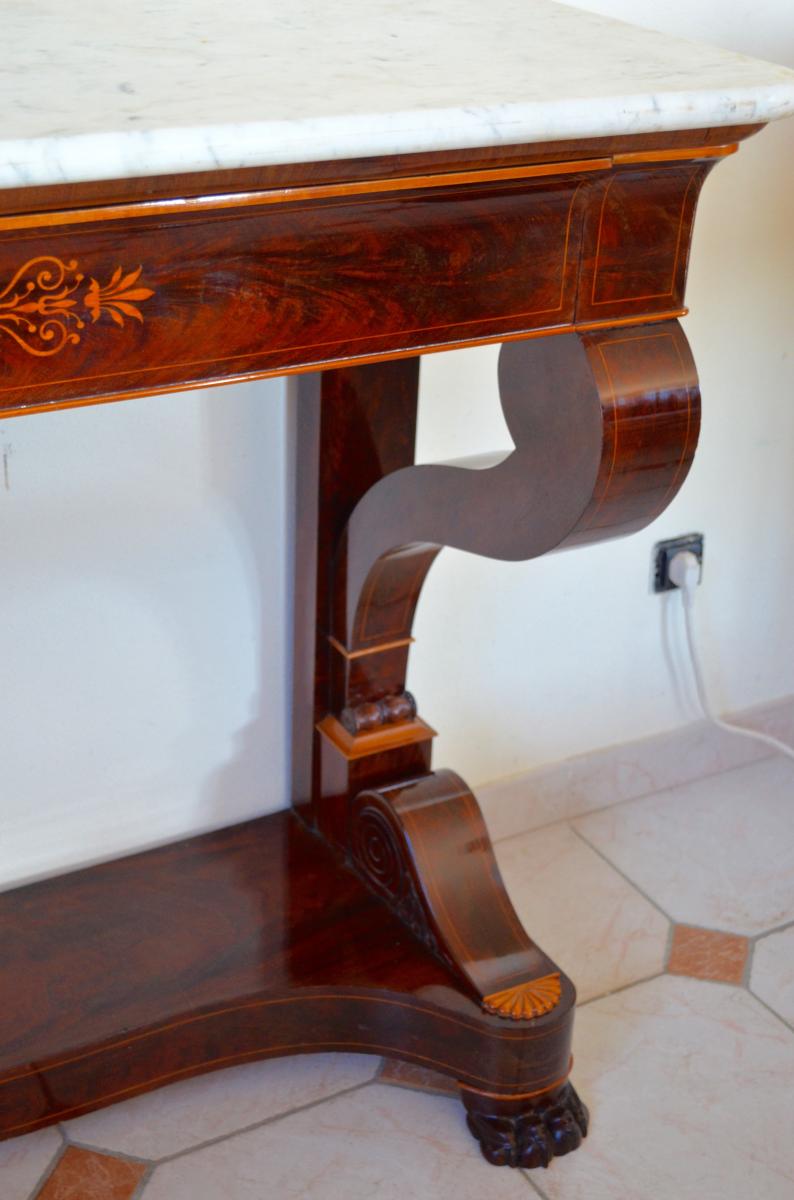 Mahogany Console Charles X Period-photo-3