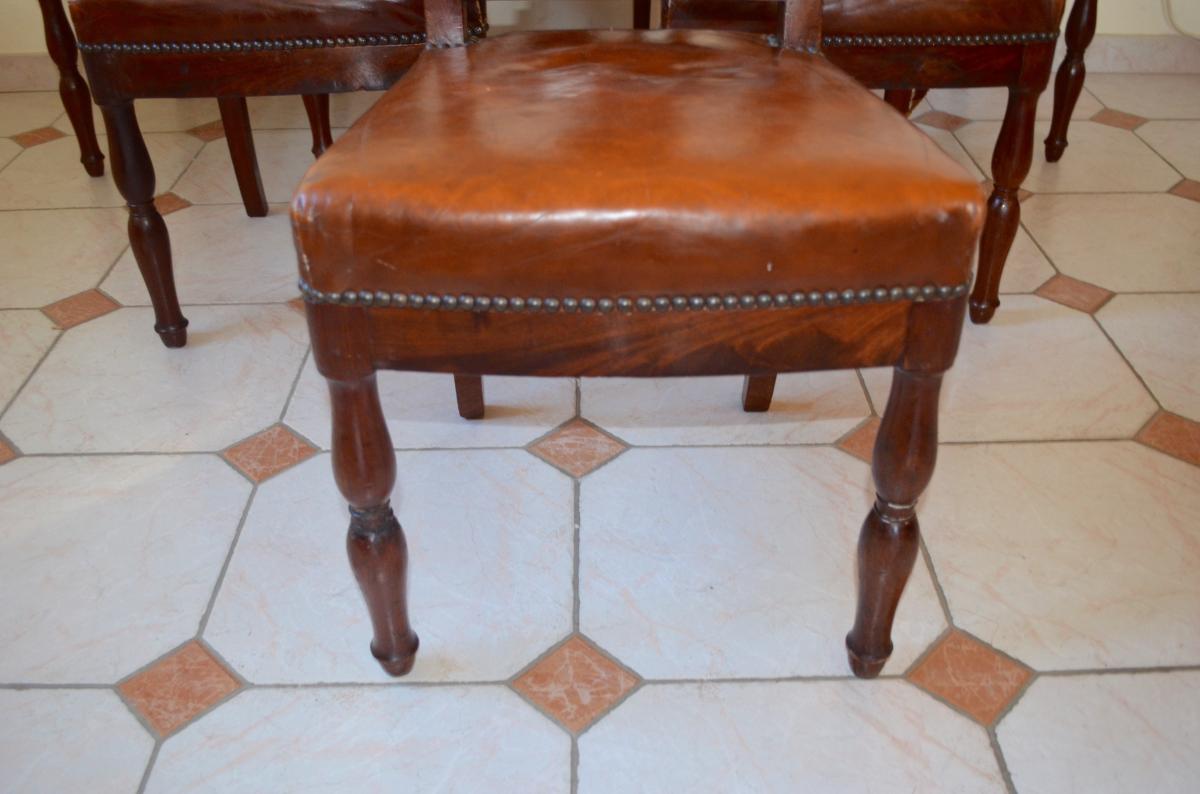Suite Of 6 Mahogany Chairs Period Early 19th Century-photo-2