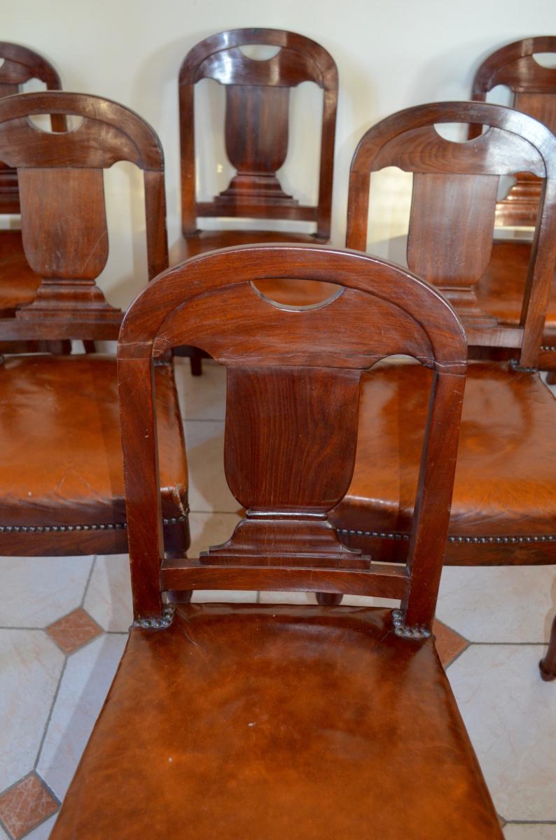 Suite Of 6 Mahogany Chairs Period Early 19th Century-photo-2