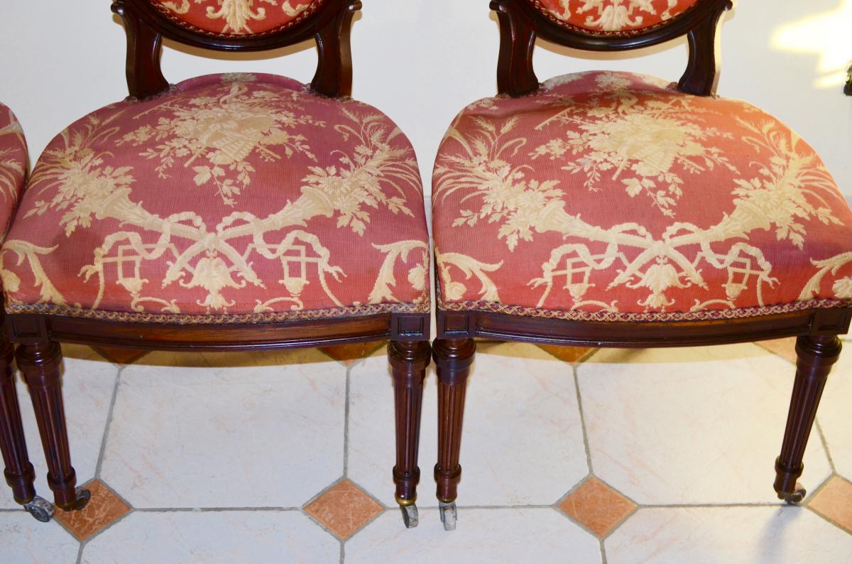 Suite Of 4 Chairs In Rosewood Napoleon III-photo-2