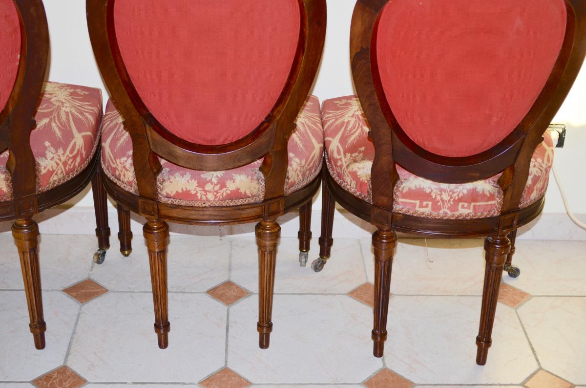 Suite Of 4 Chairs In Rosewood Napoleon III-photo-5