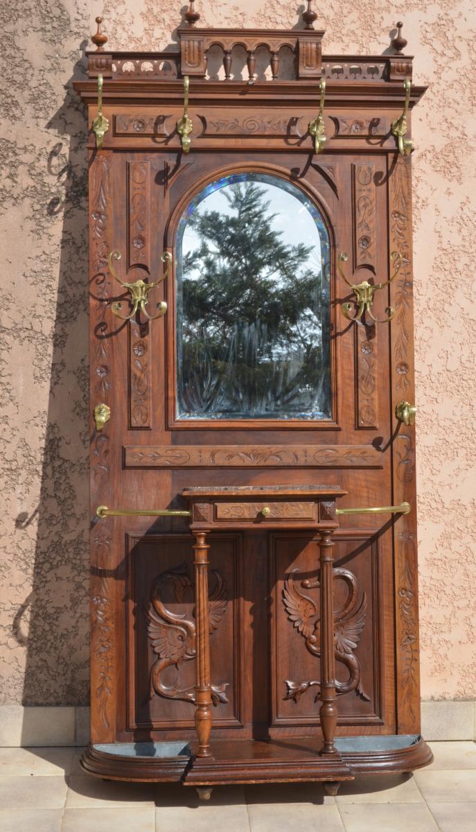 Cloakroom In Walnut Early 20th Century