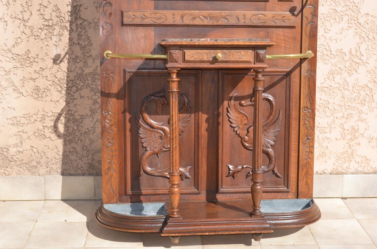 Cloakroom In Walnut Early 20th Century-photo-3