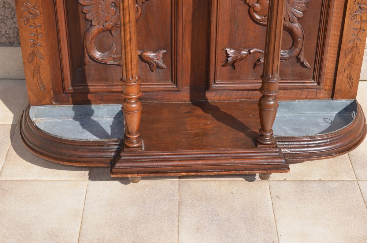 Cloakroom In Walnut Early 20th Century-photo-1