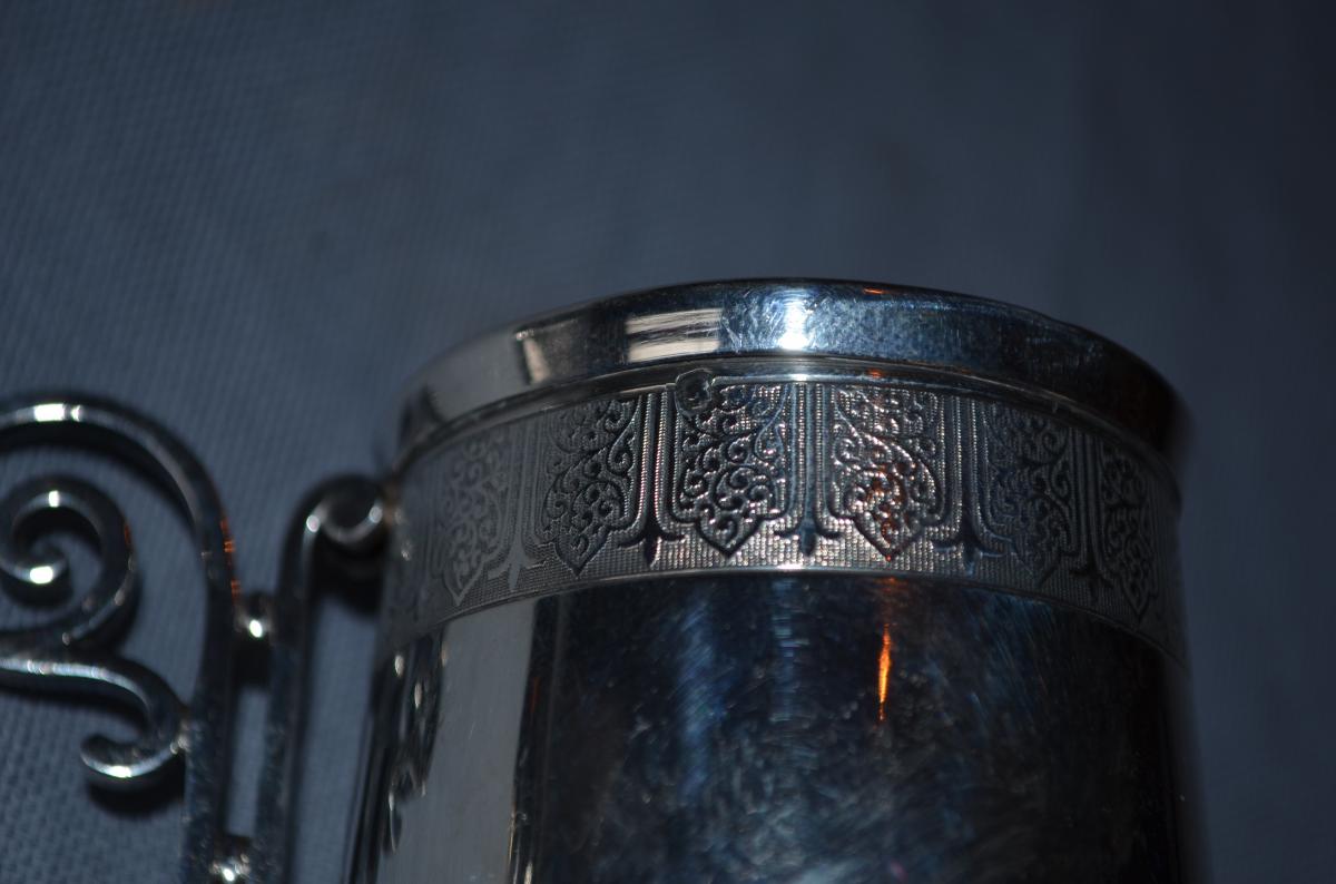 Paire De Tasses En Argent Massif Fin XIXeme Siècle -photo-2