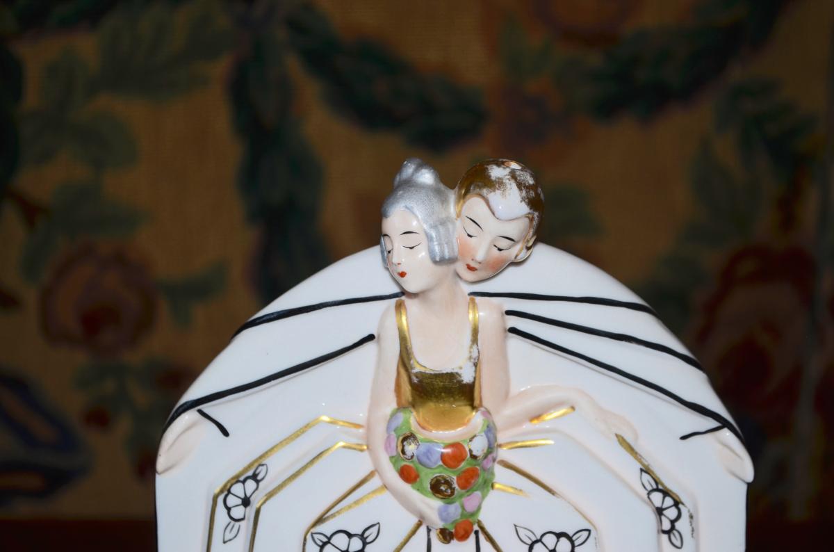 Vintage Porcelain Lamp / Night Light Art Deco-photo-2