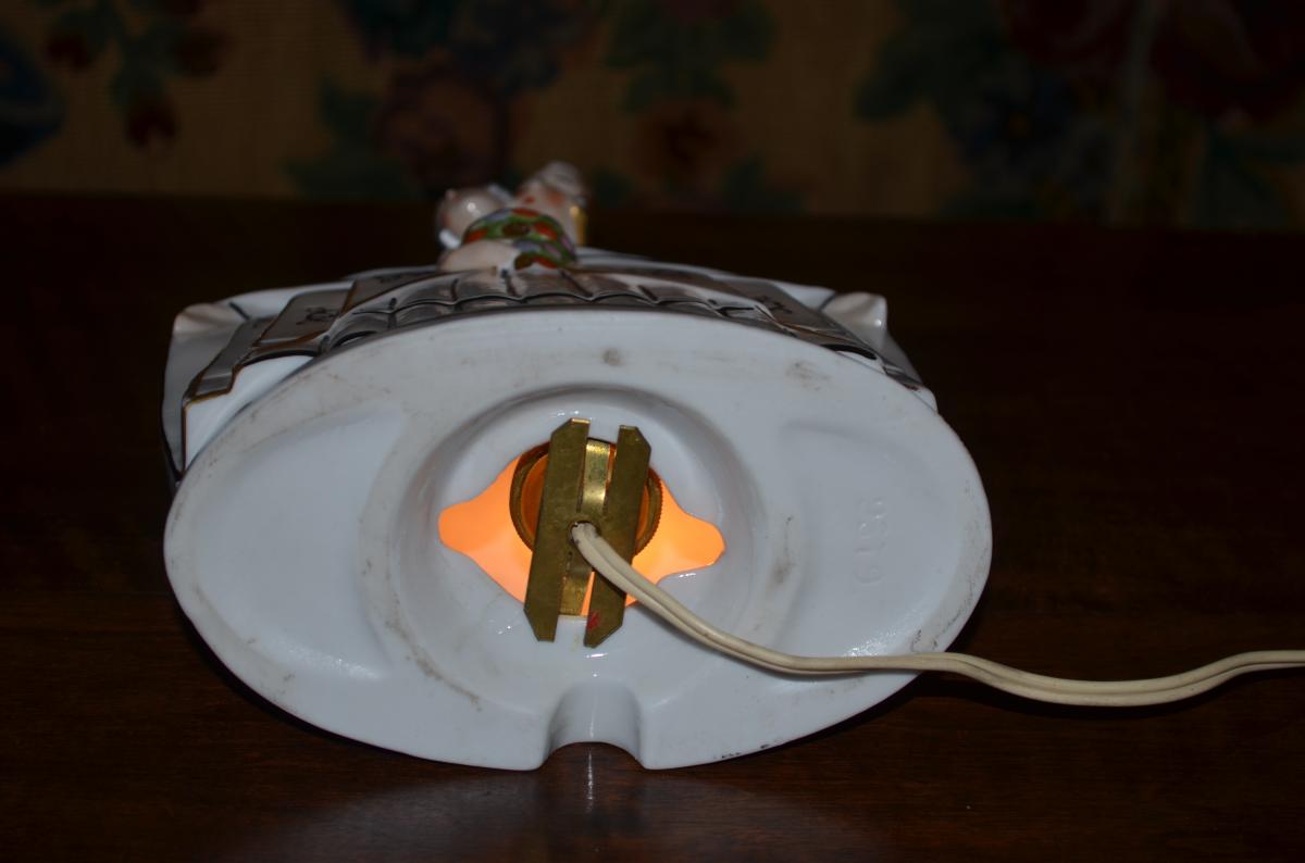 Vintage Porcelain Lamp / Night Light Art Deco-photo-4