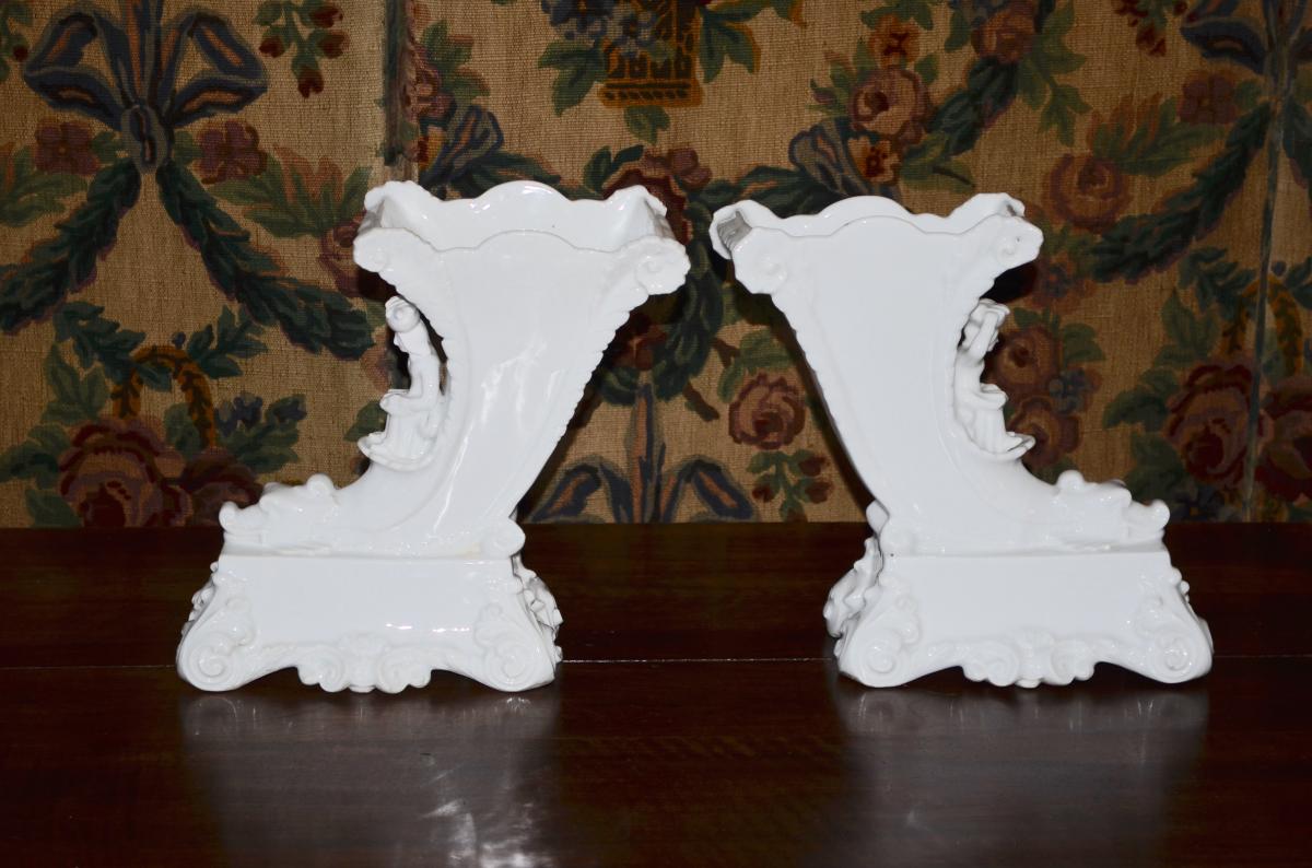 Pair Of Porcelain Vases "old Paris" Early 19th Century-photo-3