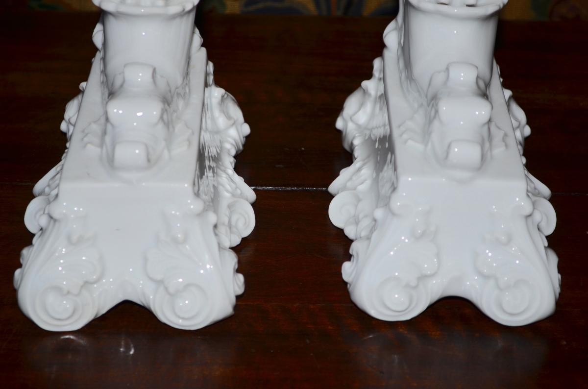 Pair Of Porcelain Vases "old Paris" Early 19th Century-photo-3