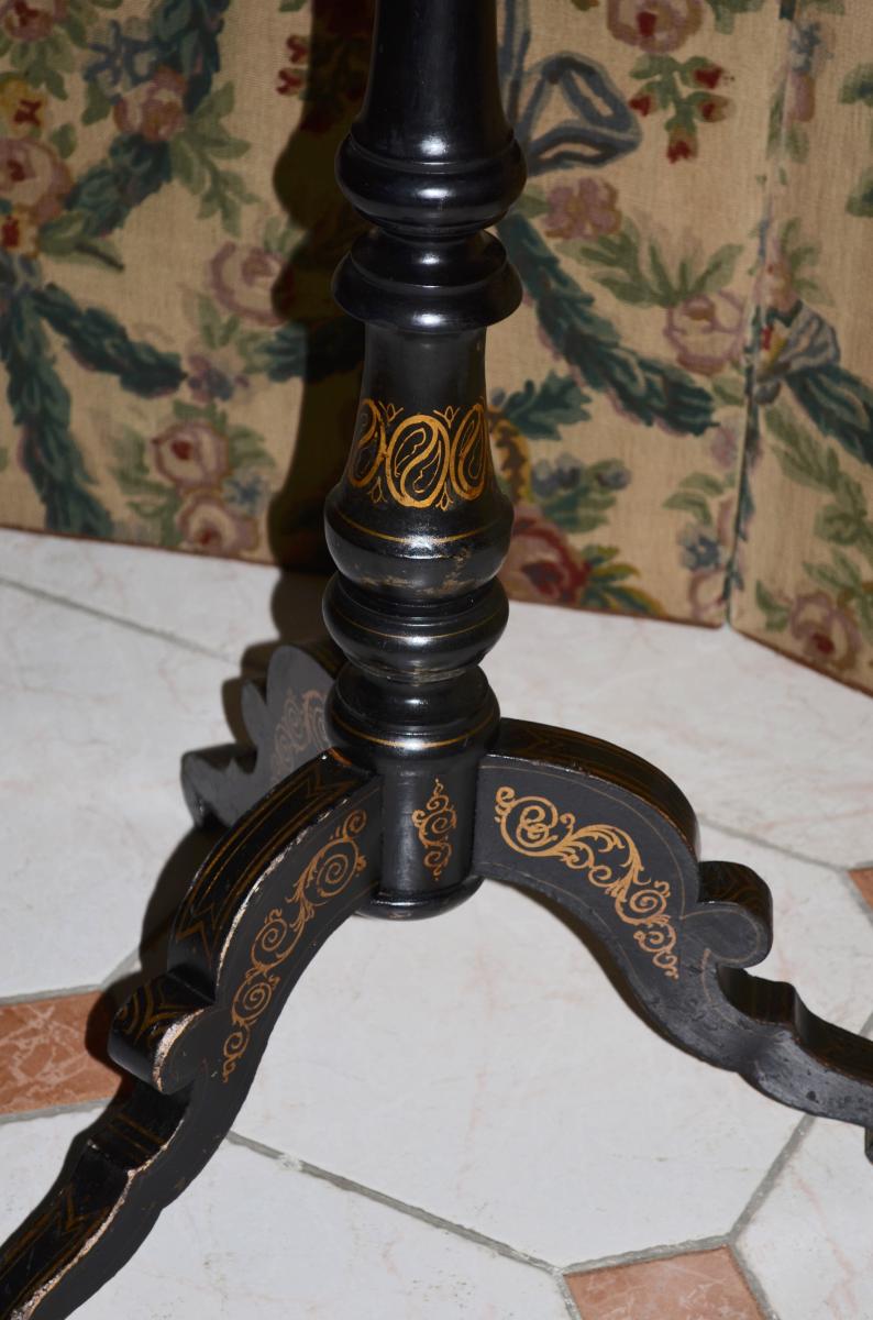 Painted Wooden Pedestal Napoleon III-photo-1