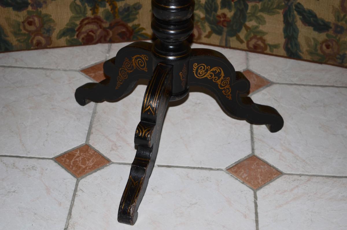 Painted Wooden Pedestal Napoleon III-photo-2