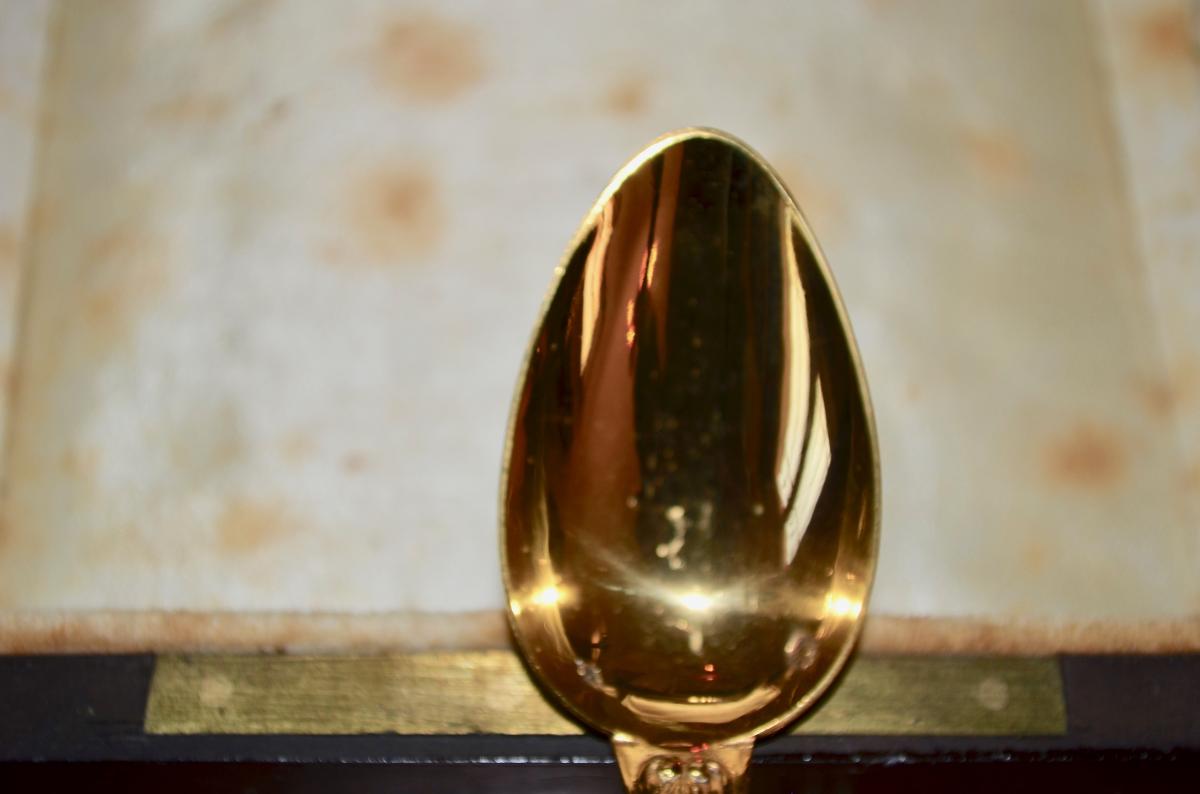 Serie De 6 Cuillères A Café En Vermeil époque Napoléon III-photo-1