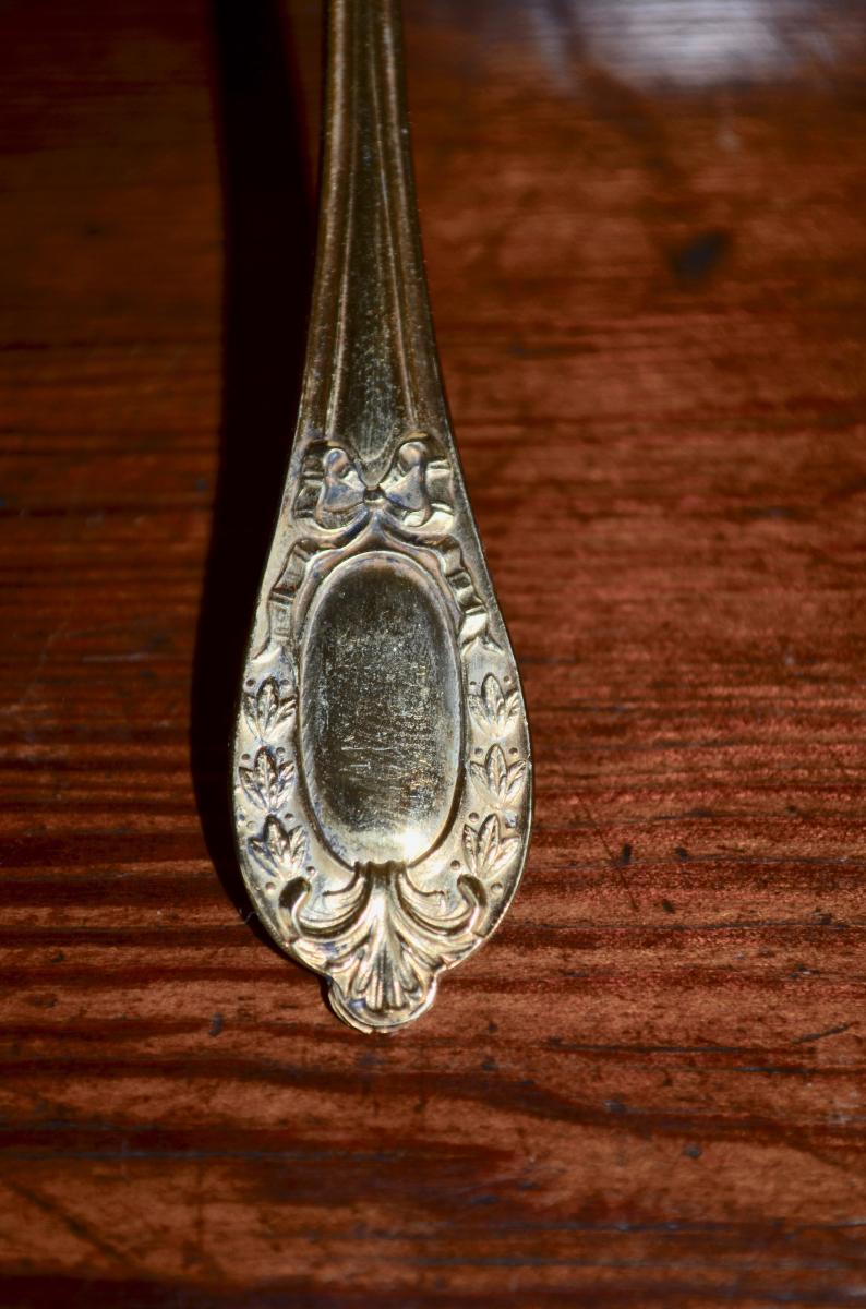 Serie De 6 Cuillères A Café En Vermeil époque Napoléon III-photo-2