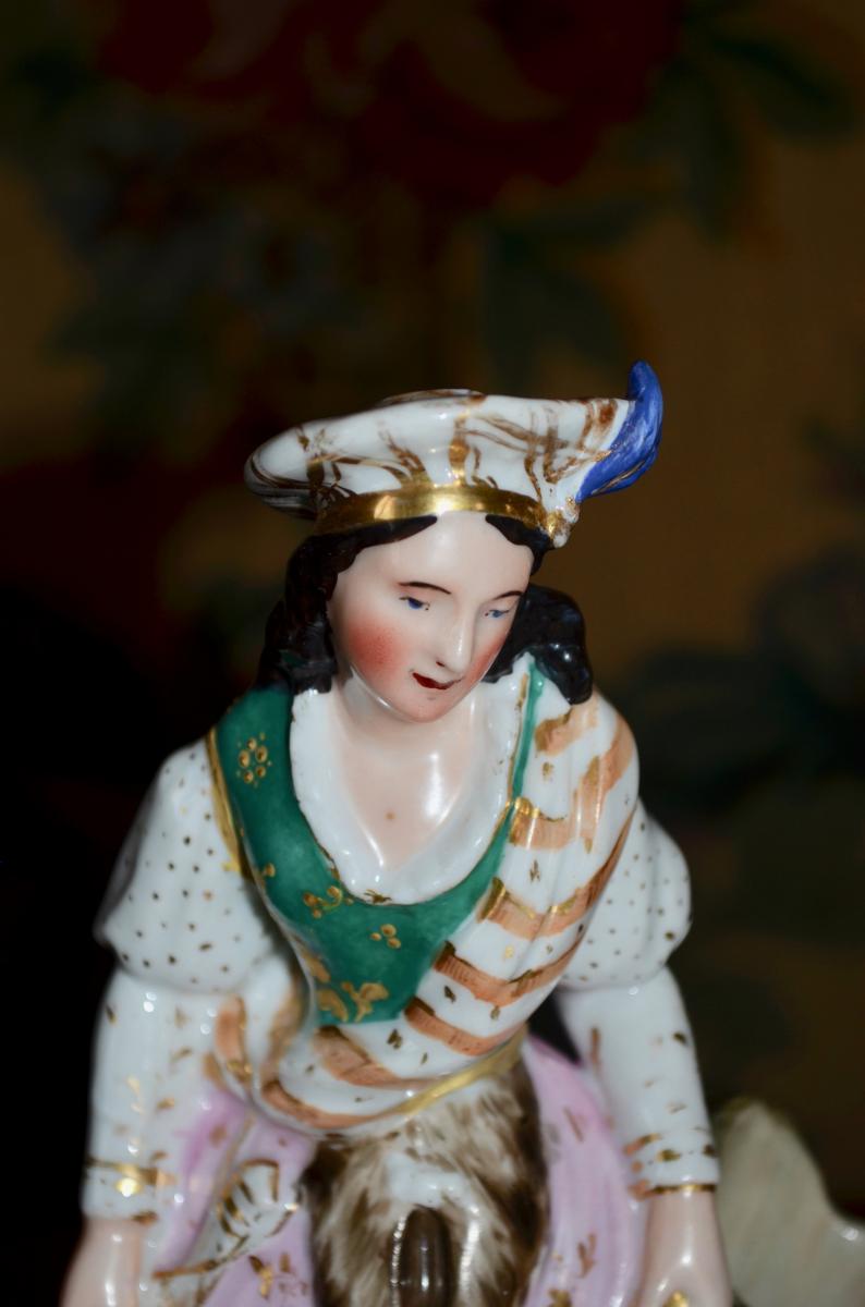Couple Of Porcelain Characters Old Paris 19th Century-photo-4