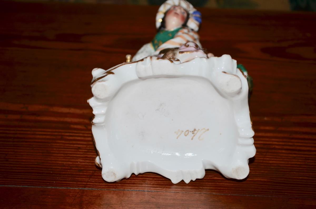 Couple Of Porcelain Characters Old Paris 19th Century-photo-7