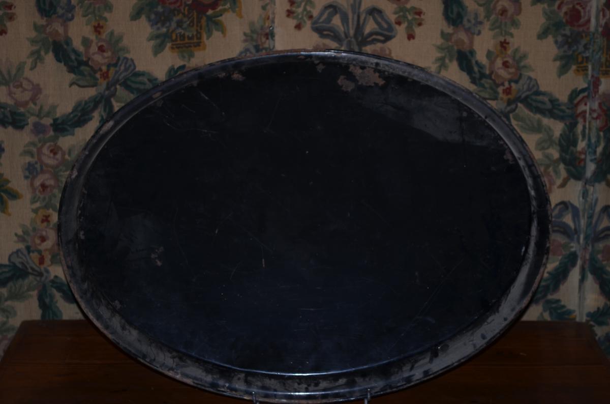 Large Tray In Painted Metal Restoration Period-photo-2